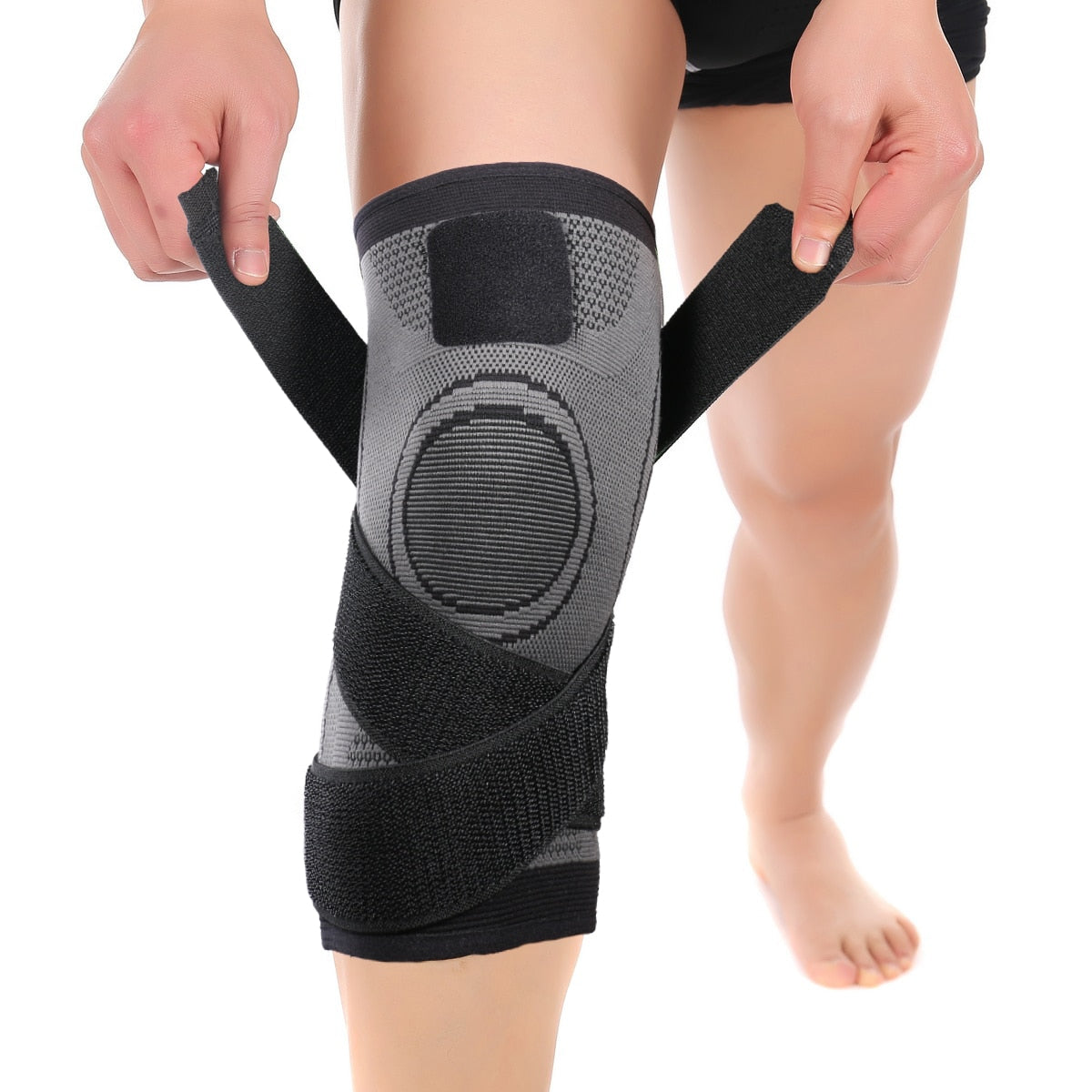 Compression Full Leg Sleeves, Knee Sleeves With Elastic Straps For